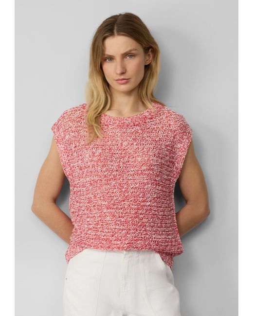 S.oliver Pink Relaxed-Fit-Pullunder aus Ajourstrick