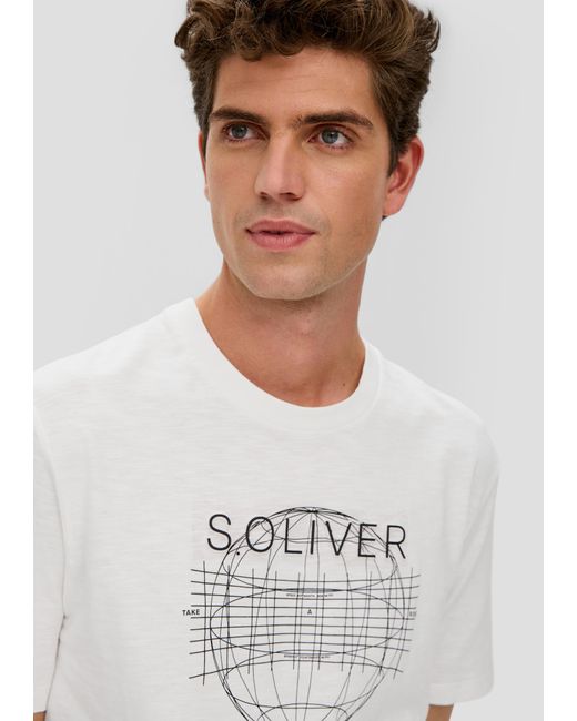 S.oliver Baumwollshirt mit Flammgarnstruktur in Weiß für Herren | Lyst DE | T-Shirts