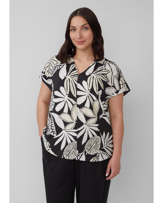 S.oliver Black Strukturierte Bluse mit Raff-Details