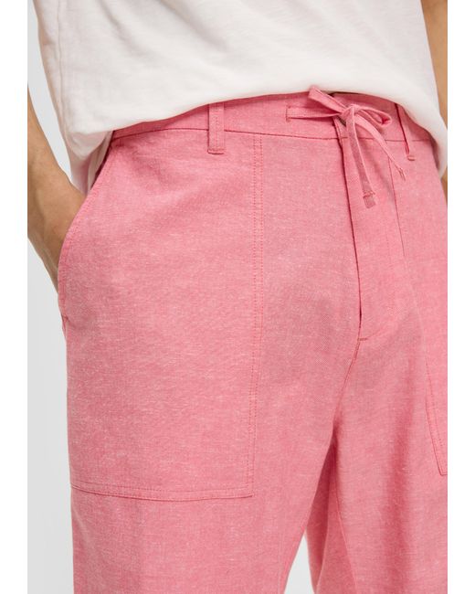 S.oliver Chino-Shorts aus Leinenmix mit elastischem Bund in Red für Herren