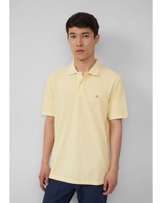 S.oliver Poloshirt mit kleinem Labelpatch und Flammgarnstruktur in Natural für Herren