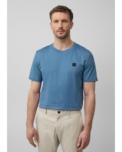 S.oliver T-Shirt aus merzerisierter Baumwolle mit Label-Patch in Blue für Herren
