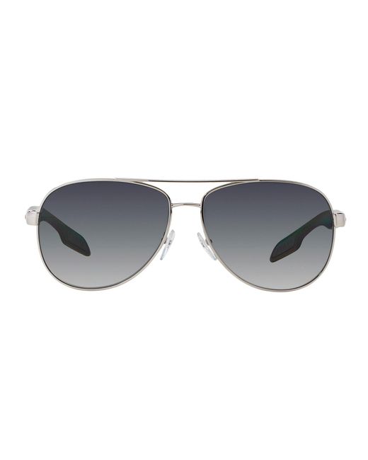 Prada Linea Rossa Gray 53ps Aviator Polarized Sunglasses for men
