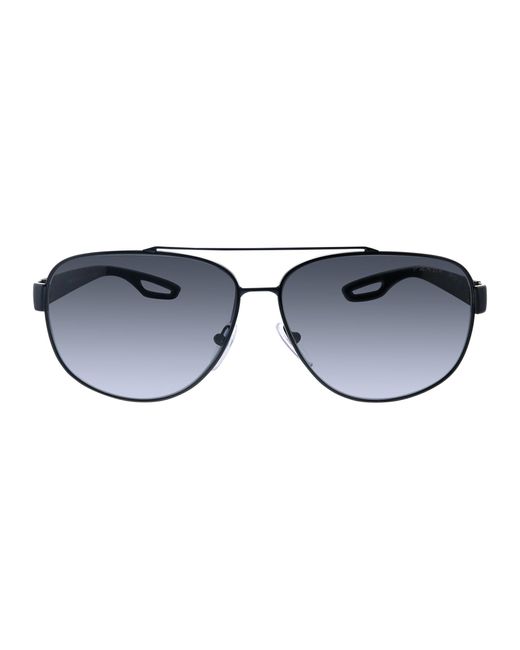 Prada Linea Rossa Black Ps 58qs 1ab5w1 Rectangle Sunglasses