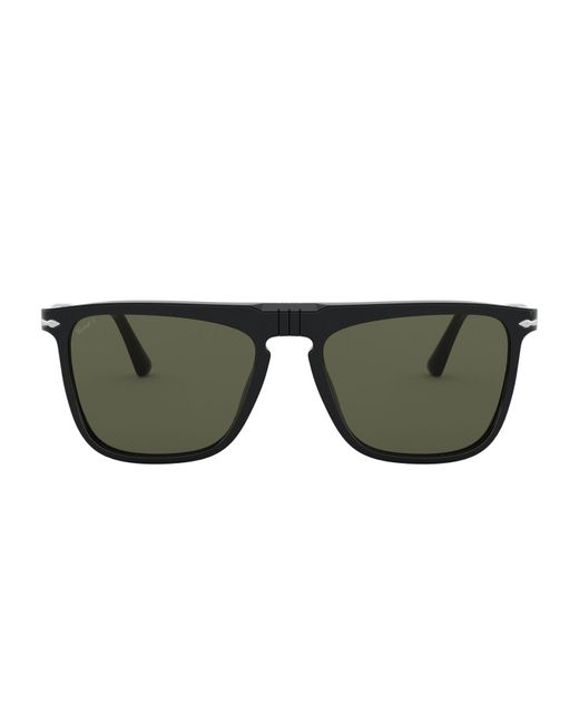 Persol Green 3225s Rectangle Polarized Sunglasses