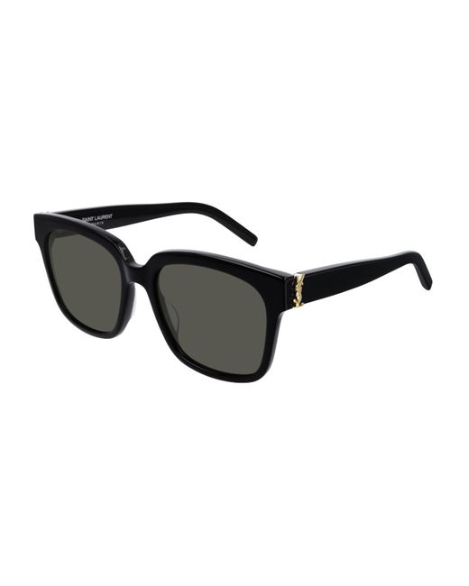 Saint Laurent Black Sl M40 Rectangle Sunglasses