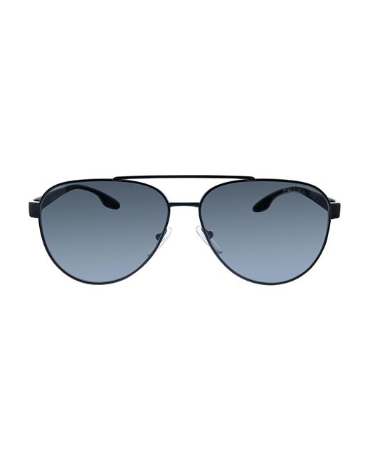 Prada Linea Rossa Black Ps 54ts 1ab5z1 Pilot Sunglasses