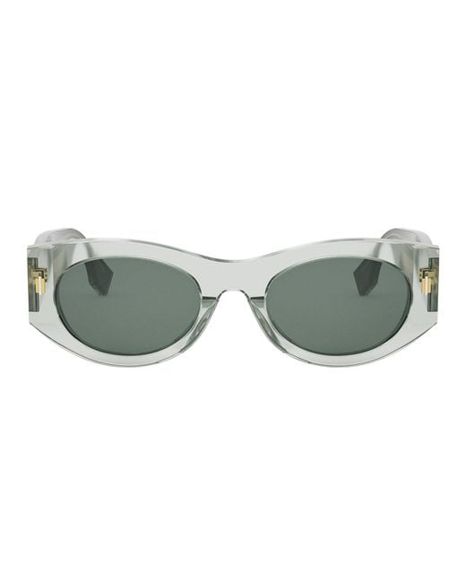 Fendi Green Fe 40125 I 95n Oval Sunglasses