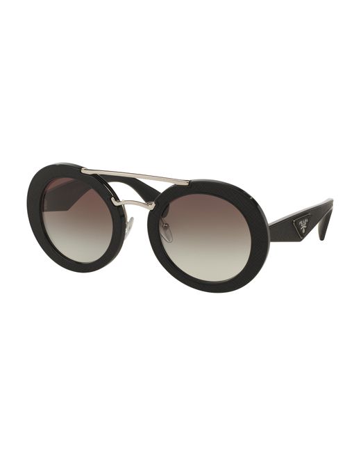 Prada Black 15ss Size 53 Round Sunglasses