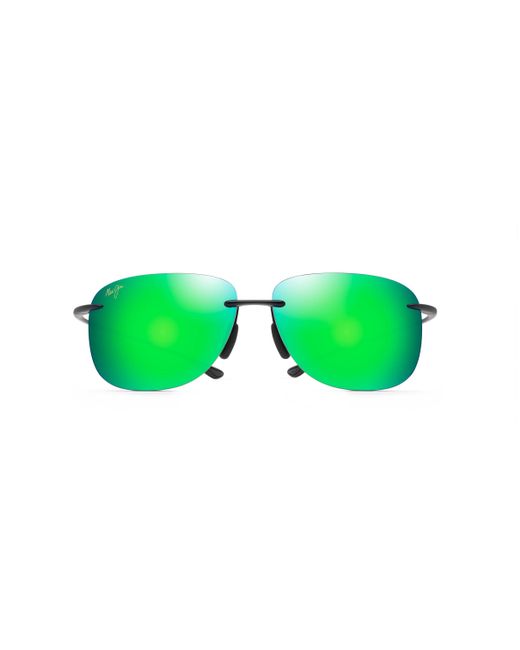 Maui Jim Hikina Black Maui Green Rimless Polarized Sunglasses