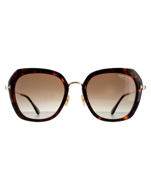 Tom Ford Ft0792 52h Butterfly Polarized Sunglasses in Black Lyst