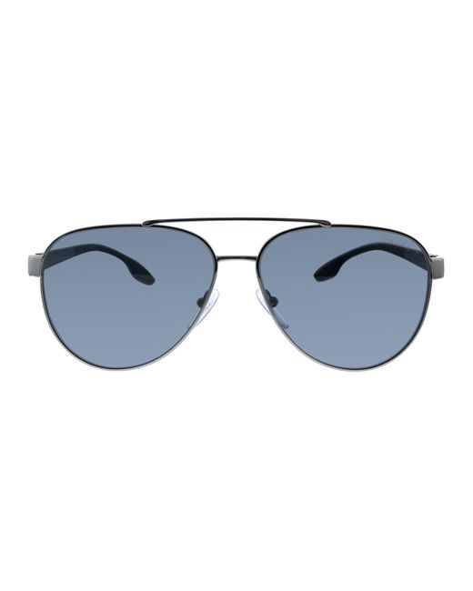 Prada Linea Rossa Blue Ps 54ts 5av5z1 Pilot Polarized Sunglasses