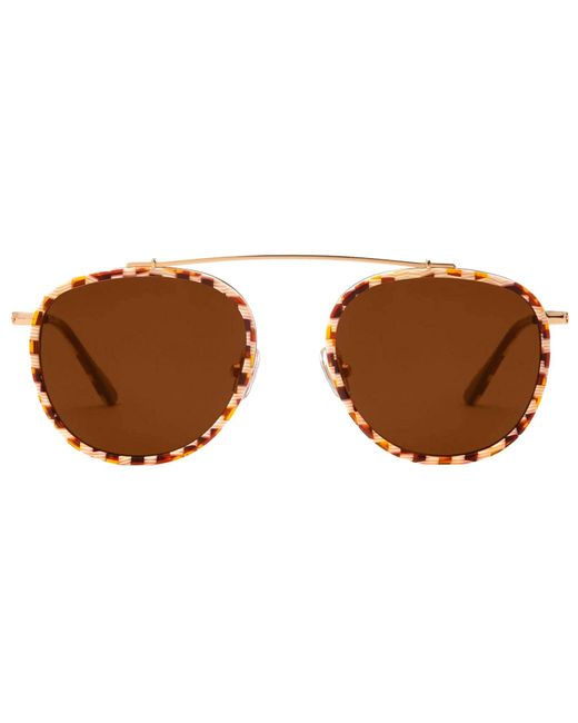 Krewe Chartres Round Sunglasses in Black Lyst