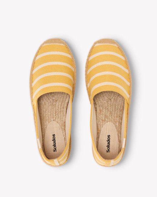 Soludos Natural The Original Espadrille - Classic Stripes - Yellow / Ivory