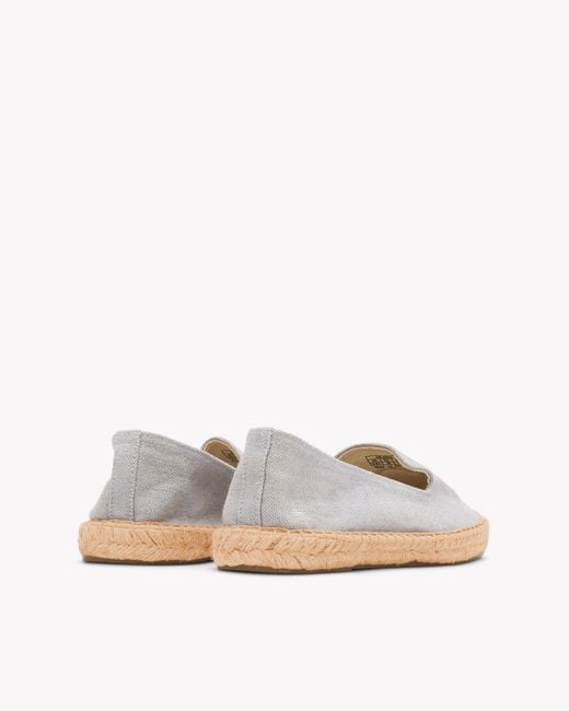 Soludos Smoking Espadrille | Embroidery | White Lotus - Dolphin Blue