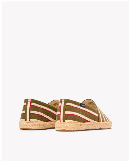 Soludos Brown Original Espadrille | Woven Stripe | Classic - Olive - Ivory - Red for men