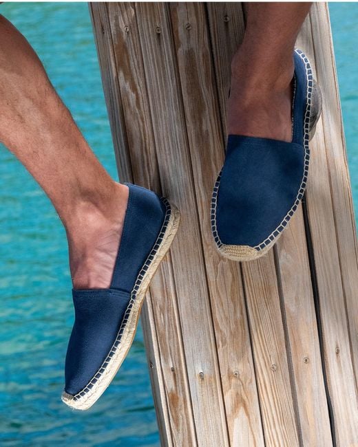 Soludos Original Espadrille | Leather Color | Armada Blue for men