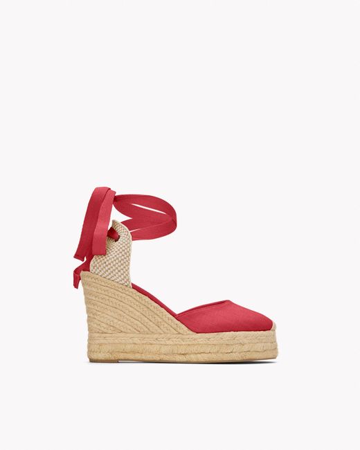 Soludos Pink The Platform Wedge - Classic - Reef Red