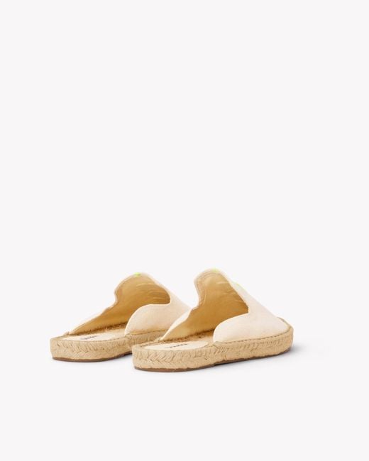 Soludos White Smoking Mule Espadrille | Embroidery | Molyan Neon Yellow - Natural Undyed