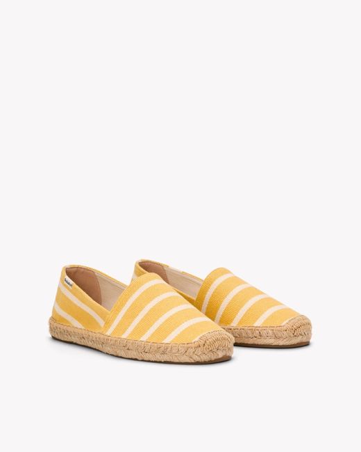 Soludos Natural The Original Espadrille - Classic Stripes - Yellow / Ivory