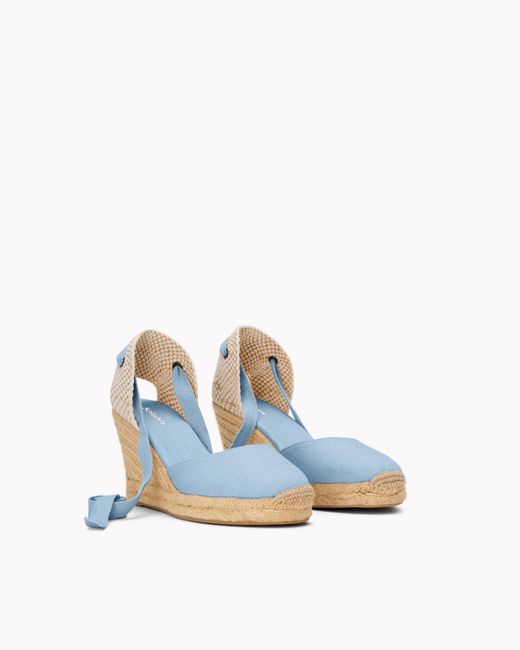 Soludos White The Marseille Wedge - Classic - Dolphin Blue