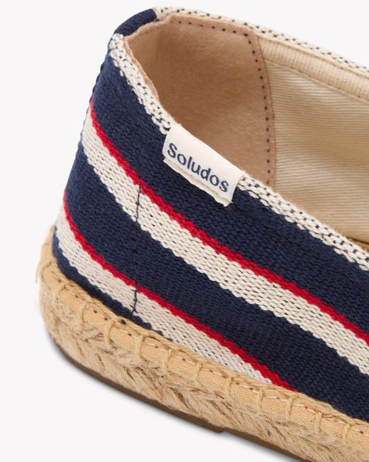 Soludos Blue Original Espadrille | Woven Stripe | Classic - Navy - Ivory - Red