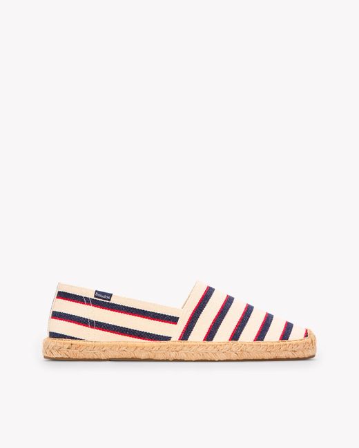Soludos Pink The Original Espadrille - Classic Stripes - Ivory / Navy / Red for men