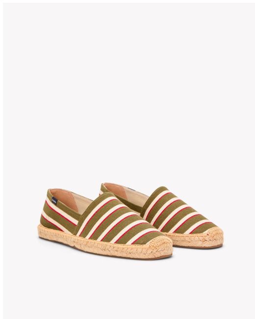 Soludos Brown Original Espadrille | Woven Stripe | Classic - Olive - Ivory - Red for men
