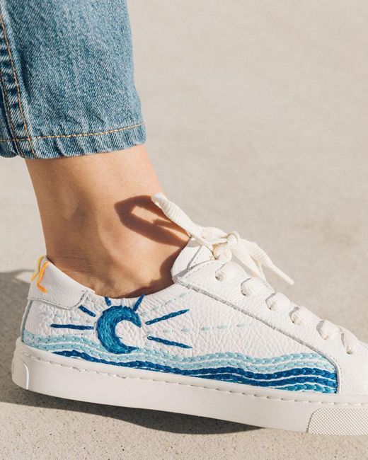 soludos blue leopard sneaker