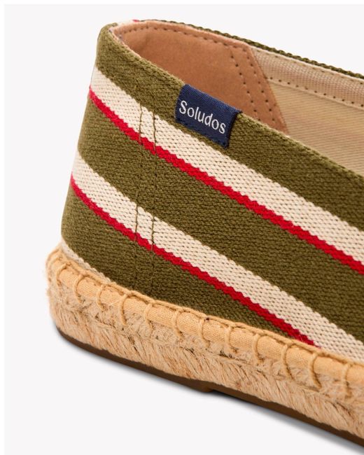Soludos Brown Original Espadrille | Woven Stripe | Classic - Olive - Ivory - Red for men
