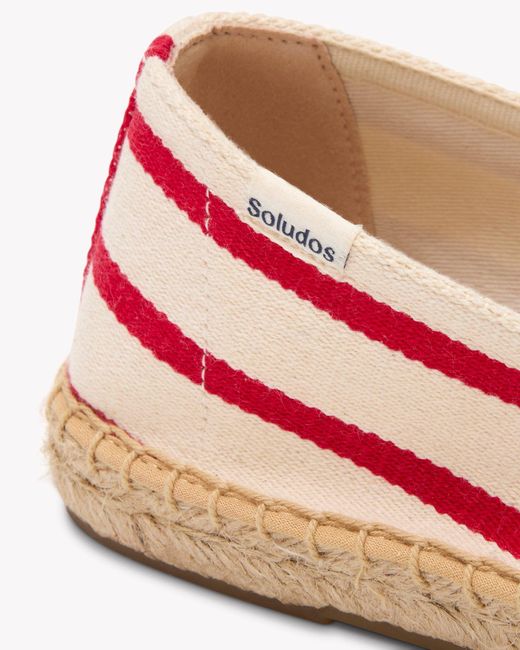 Soludos Pink The Original Espadrille - Classic Stripes - Ivory / Red