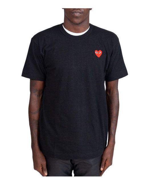 COMME DES GARÃONS PLAY Cotton Cdg Play Red Heart T-shirt in Black for Men | Lyst