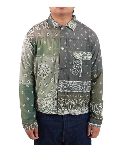 Kapital Bandana Patchwork 1st Jacket in Khaki (Green) for Men Lyst