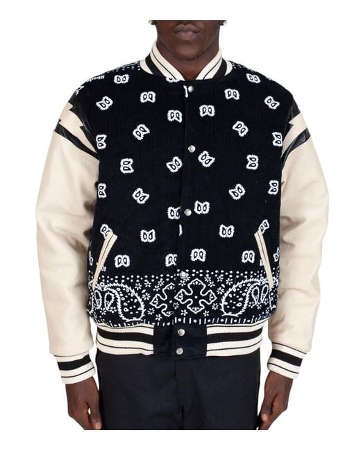 Rhude Corduroy Bandana Bomber Jacket White in Black for Men Lyst