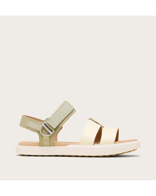 Sorel Green Ona Ave Ankle Strap Flat Sandal