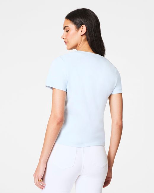Spanx White Cotton Crewneck T-Shirt