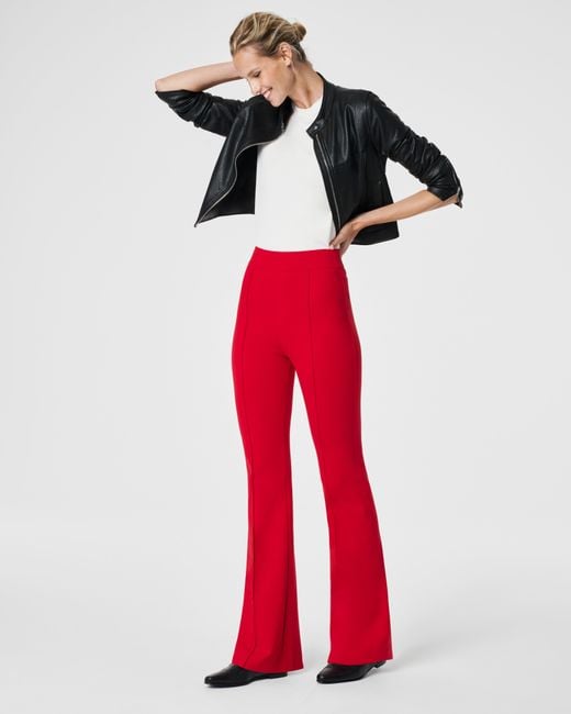 Spanx The Perfect Pant, Hi-rise Flare in Red