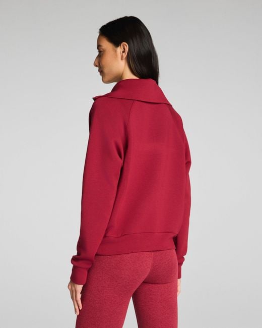 Spanx Red Airessentials Half Zip Top