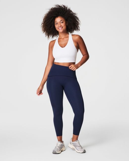 Spanx Blue Shape Booty Boost Side Pocket Leggings