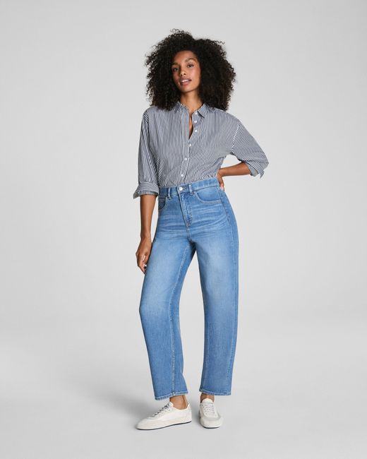 Spanx Blue Shape Authentic 360 Barrel Leg Jeans, Elysian