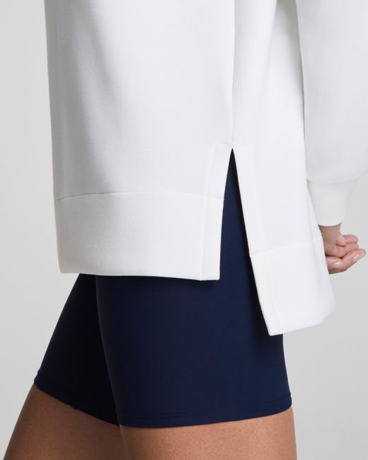Spanx White Airessentials Half Zip Top Tunic