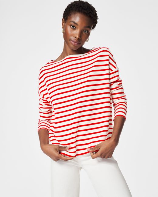 Spanx Red Airessentials Boat Neck Top