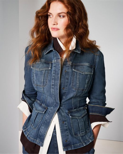 Spanx Blue Tie-front Jean Shirt Jacket