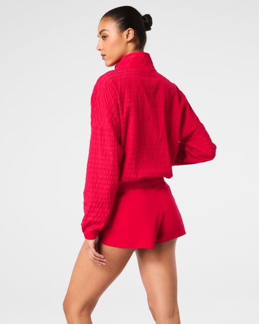 Spanx Get Moving Textured Half Zip Top
