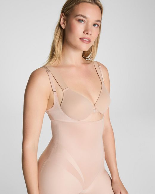 Spanx Natural Supersculpt Transform Open-Bust Mid-Thigh Bodysuit