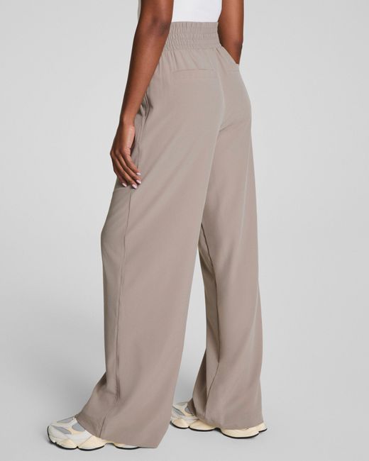 Spanx White Smooth On The Move Wide Leg Pants
