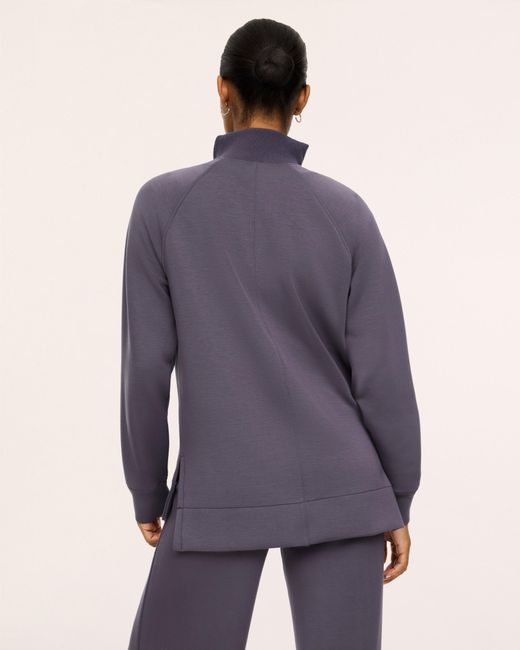 Spanx Blue Airessentials Brushed Half Zip Top Tunic