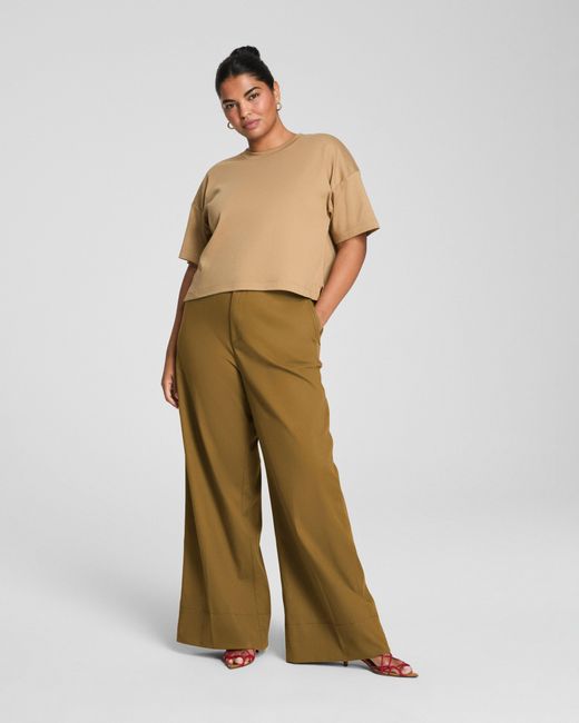 Spanx Green Cotton Cropped T-Shirt