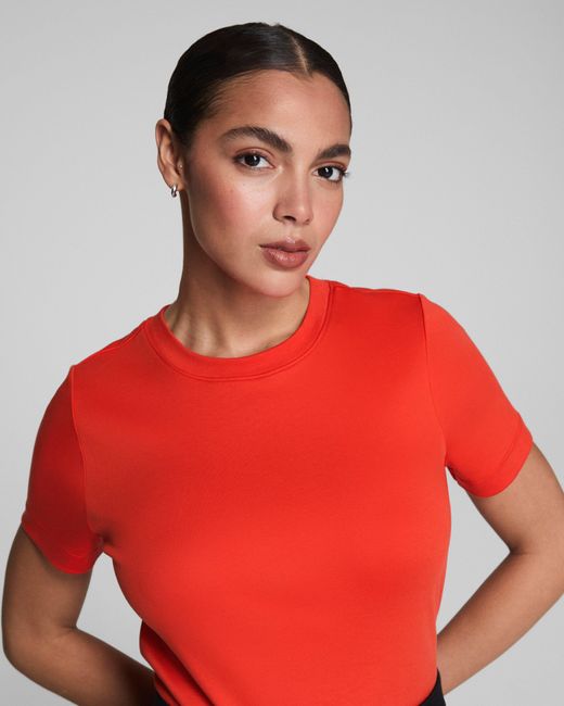 Spanx Red Cotton Crewneck T-Shirt