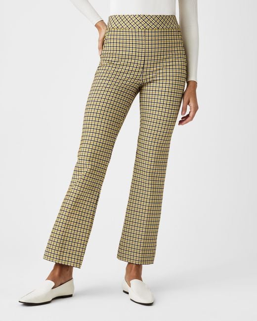 Spanx White The Perfect Pant, Kick Flare In Houndstooth Jacquard